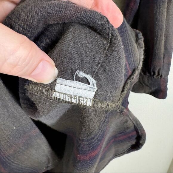 Free People x CP Shades Plaid Long Sleeve Flannel Tunic Top Button Front Medium - Picture 7 of 7